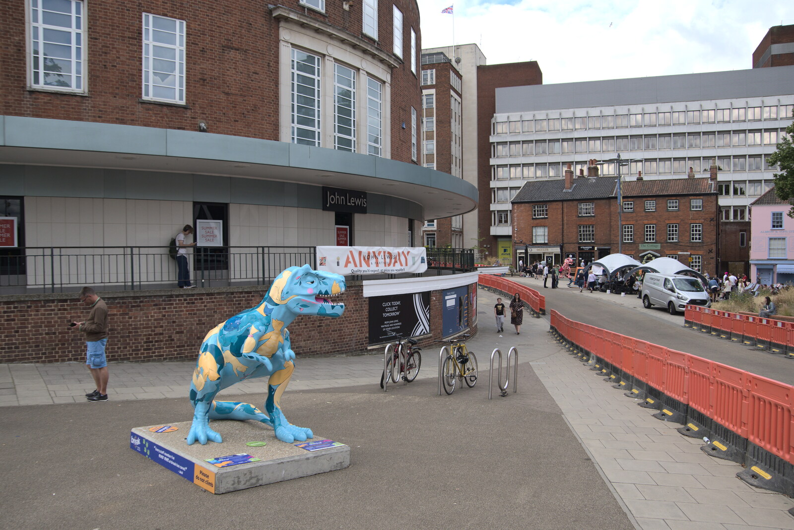 Another dino, outside John Lewis from The Lord Mayor's Procession, Norwich, Norfolk - 2nd July 2022