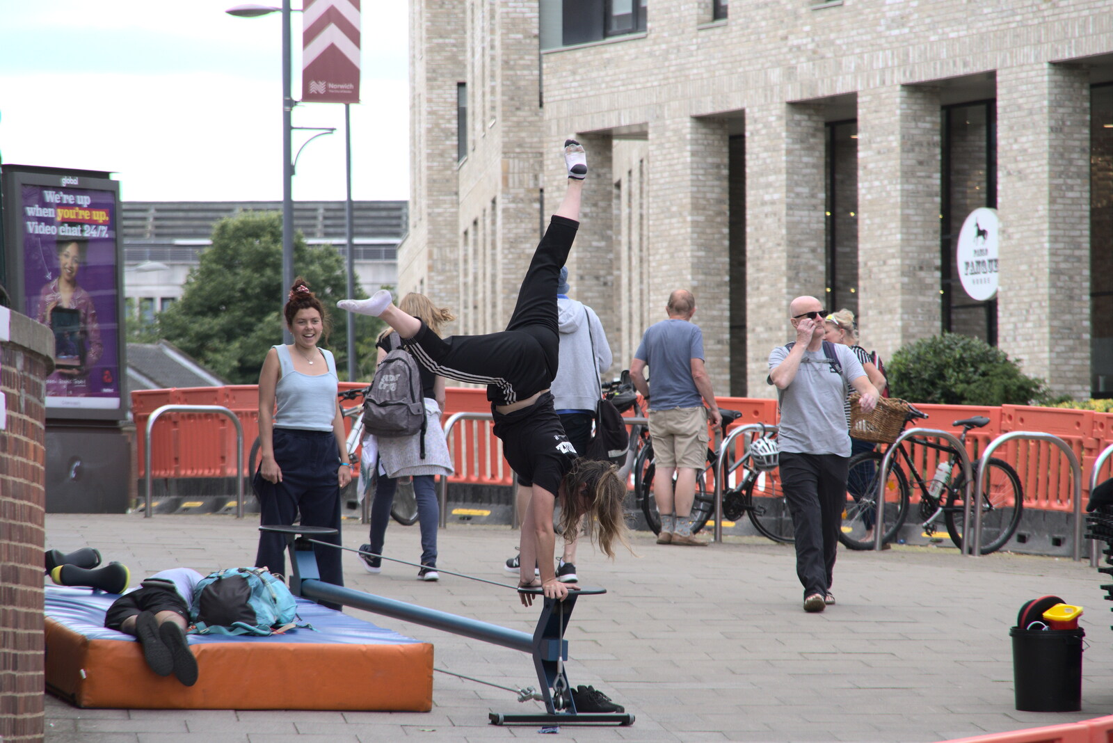 Some circus skills occur from The Lord Mayor's Procession, Norwich, Norfolk - 2nd July 2022