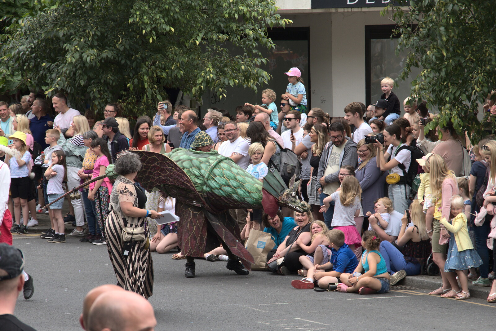 A small dragon leads the parade from The Lord Mayor's Procession, Norwich, Norfolk - 2nd July 2022