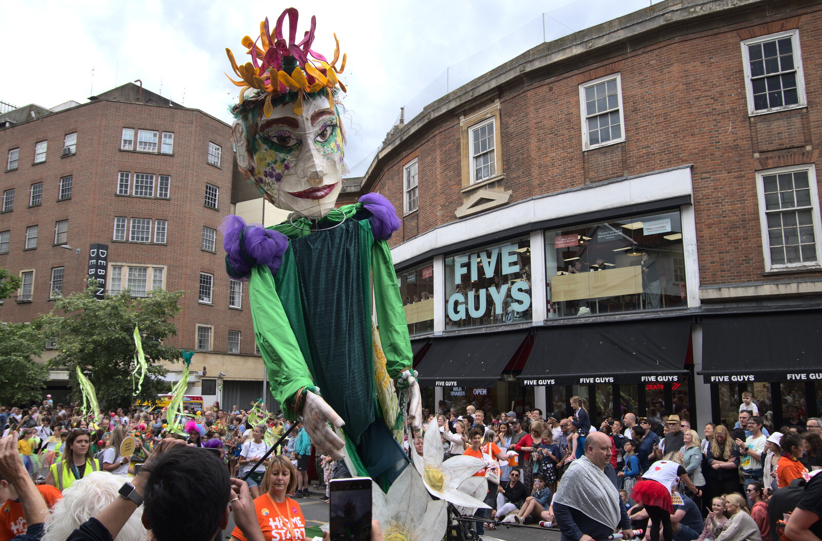 A giant puppet float around from The Lord Mayor's Procession, Norwich, Norfolk - 2nd July 2022