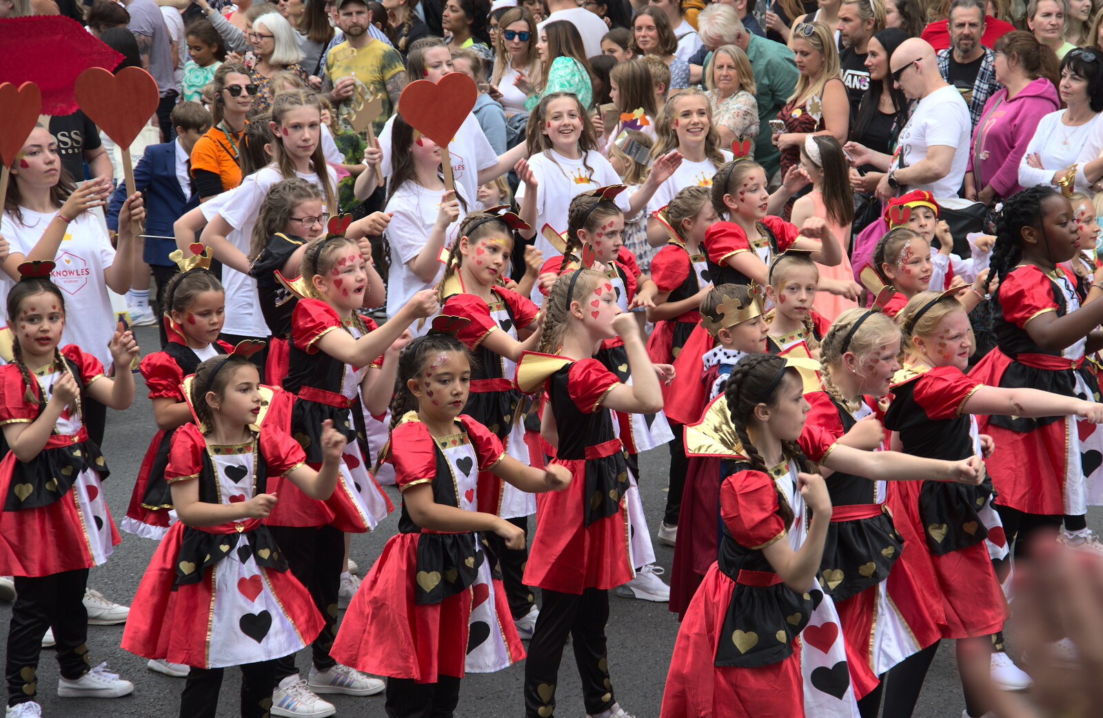 Loads of tiny Queens of Hearts from The Lord Mayor's Procession, Norwich, Norfolk - 2nd July 2022