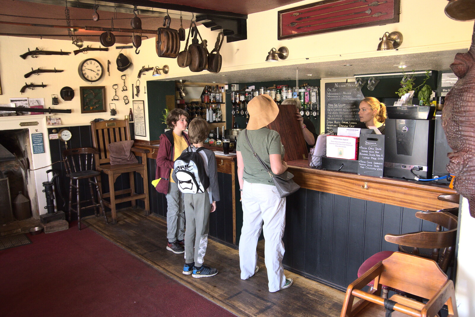 At the bar of the Nelson Head in Horsey from Camping in the Dunes, Waxham Sands, Norfolk - 9th July 2022