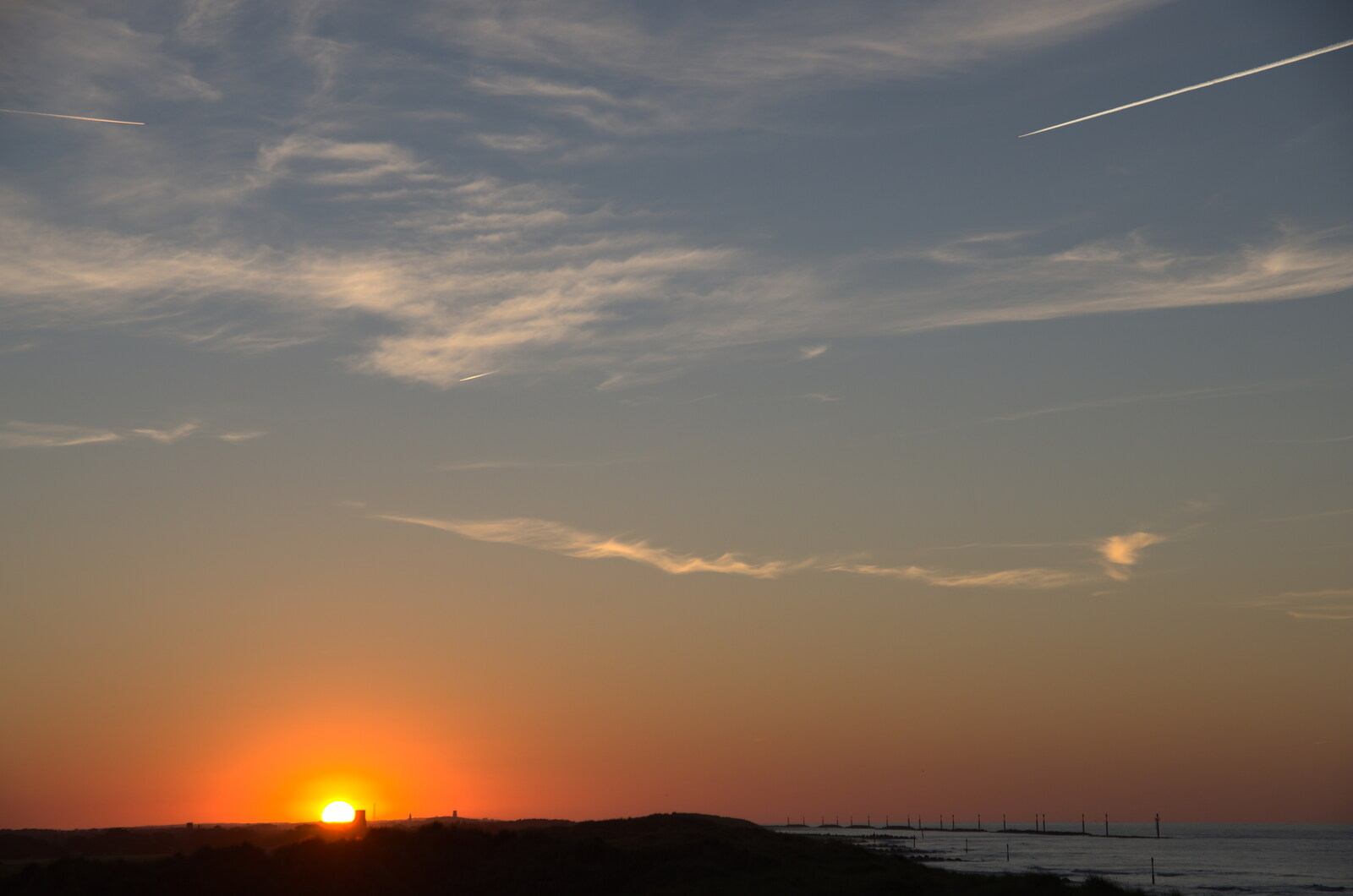 Sunset over Sea Palling from Camping in the Dunes, Waxham Sands, Norfolk - 9th July 2022