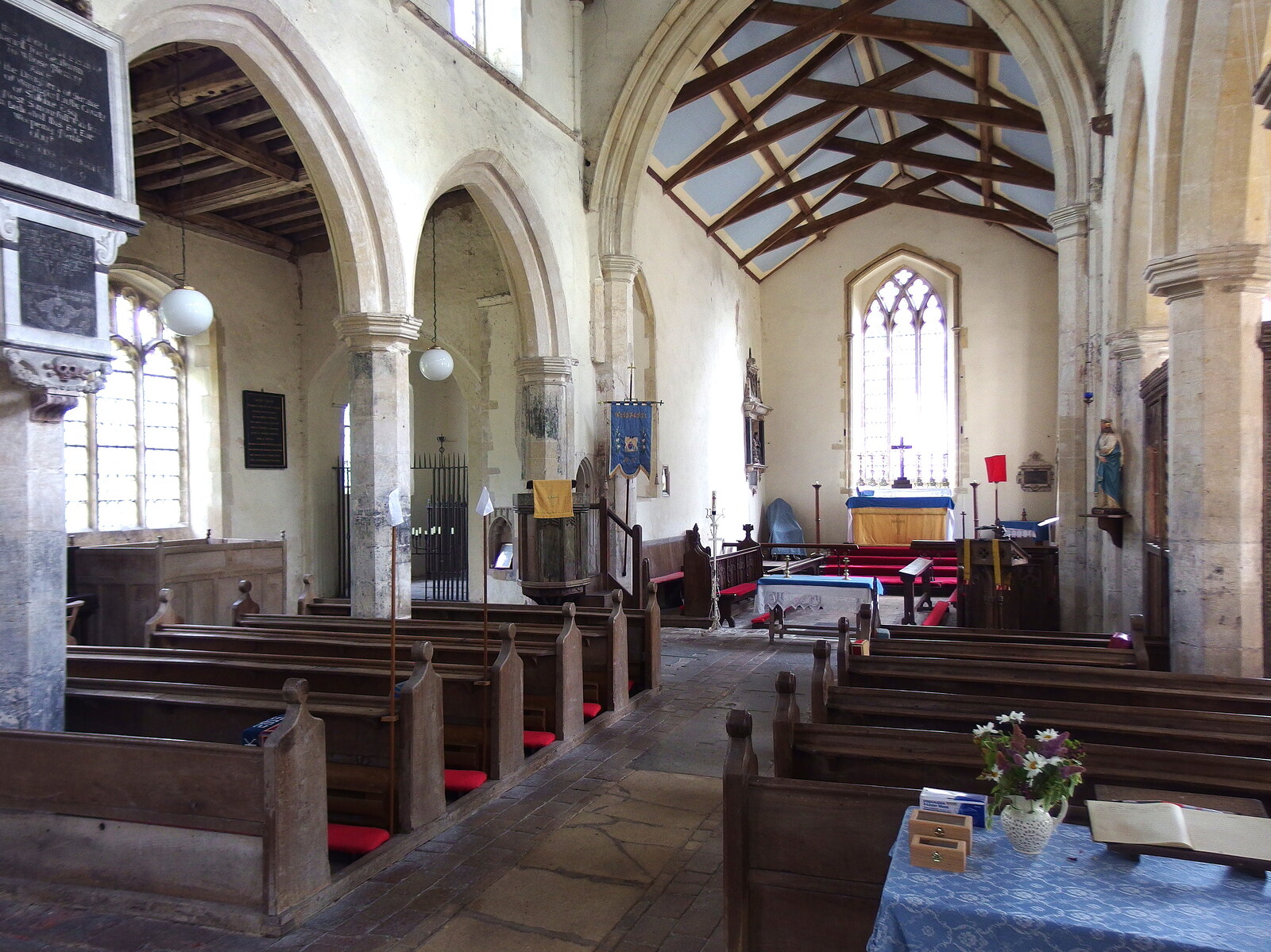 A view of the nave of St. Margaret Westhorpe from A Ride to Walsham Le Willows, Suffolk - 15th July 2022
