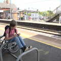 A July Miscellany, Diss, Eye and Norwich - 23rd July 2022, Harry on the bike racks as we wait for the train