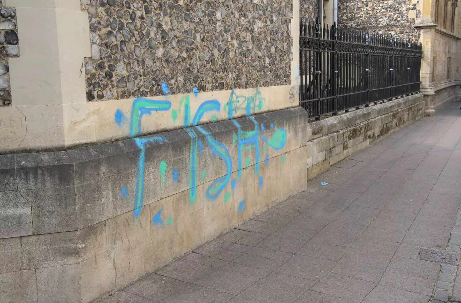 Fish graffiti off Saint Peter's Street, from A July Miscellany, Diss, Eye and Norwich - 23rd July 2022