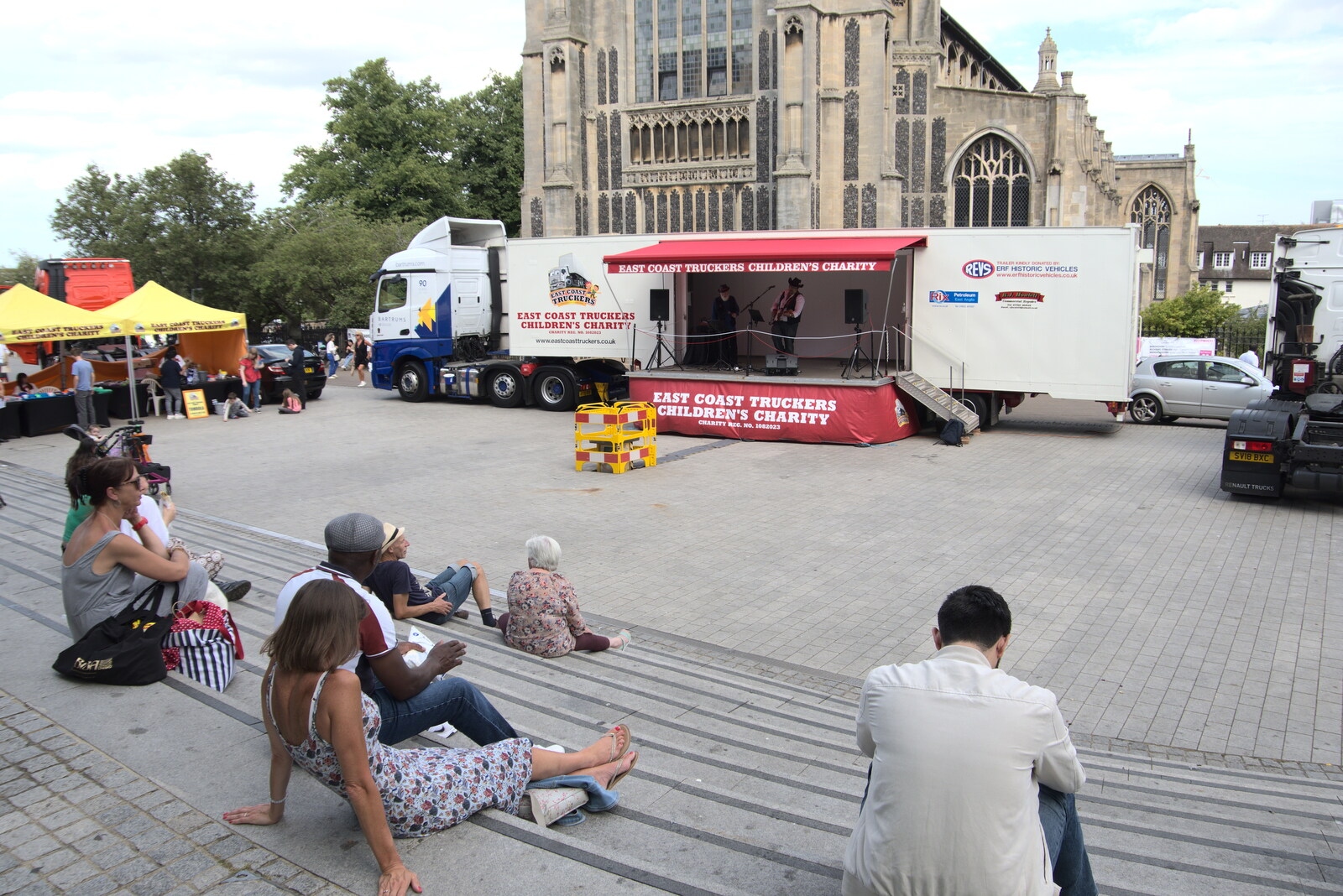 A July Miscellany, Diss, Eye and Norwich - 23rd July 2022: A small crowd listens to country music