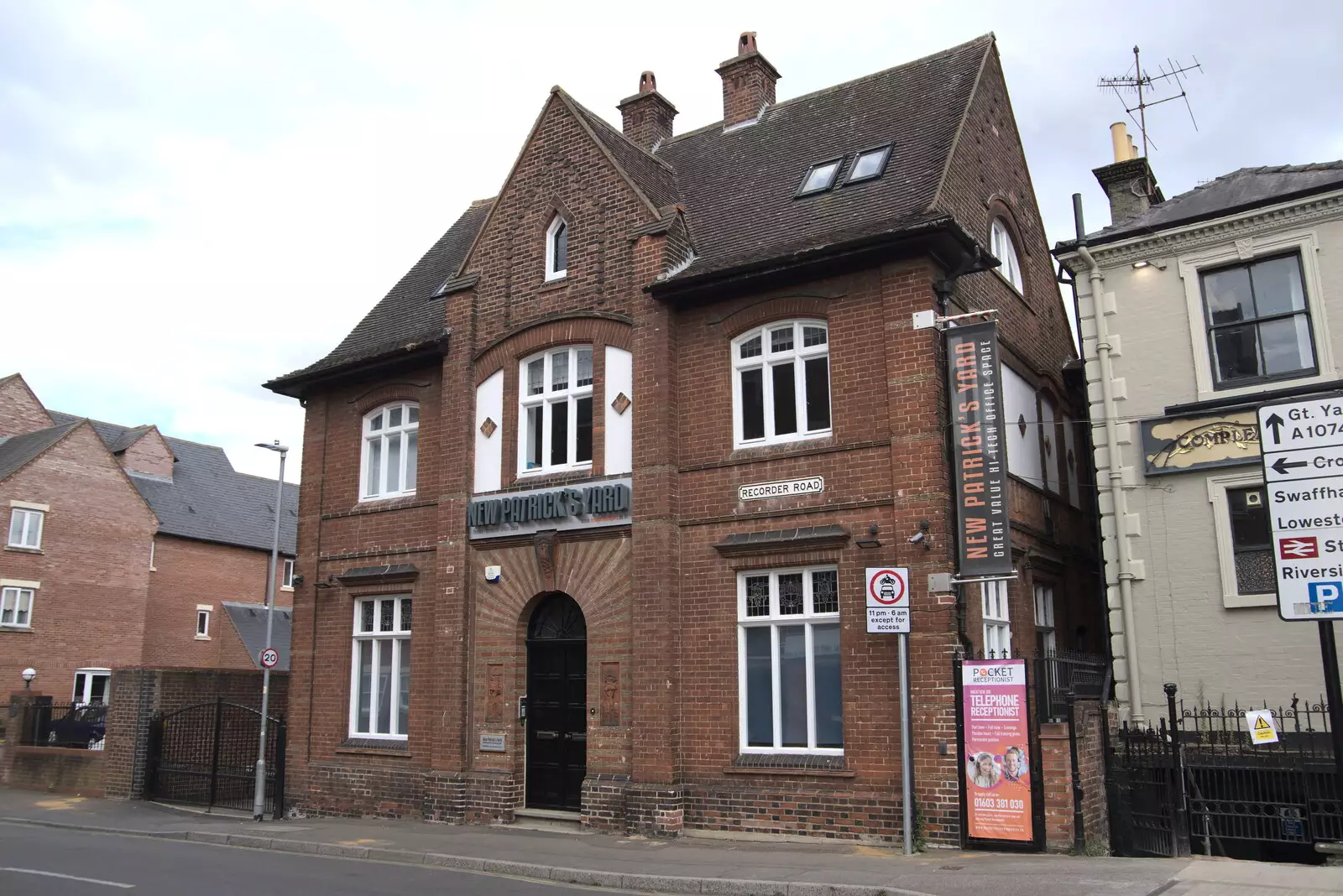 Interesting 1910-ish building on Recorder Road, from A July Miscellany, Diss, Eye and Norwich - 23rd July 2022