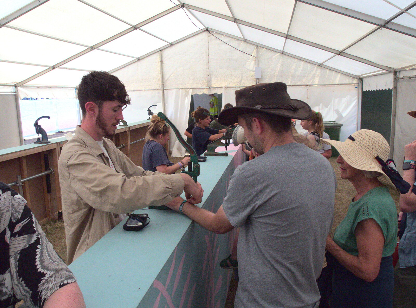 A Day at Latitude, Henham Park, Suffolk - 24th July 2022: Phil gets wristbanded