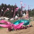 Pink sheep and flags, A Day at Latitude, Henham Park, Suffolk - 24th July 2022