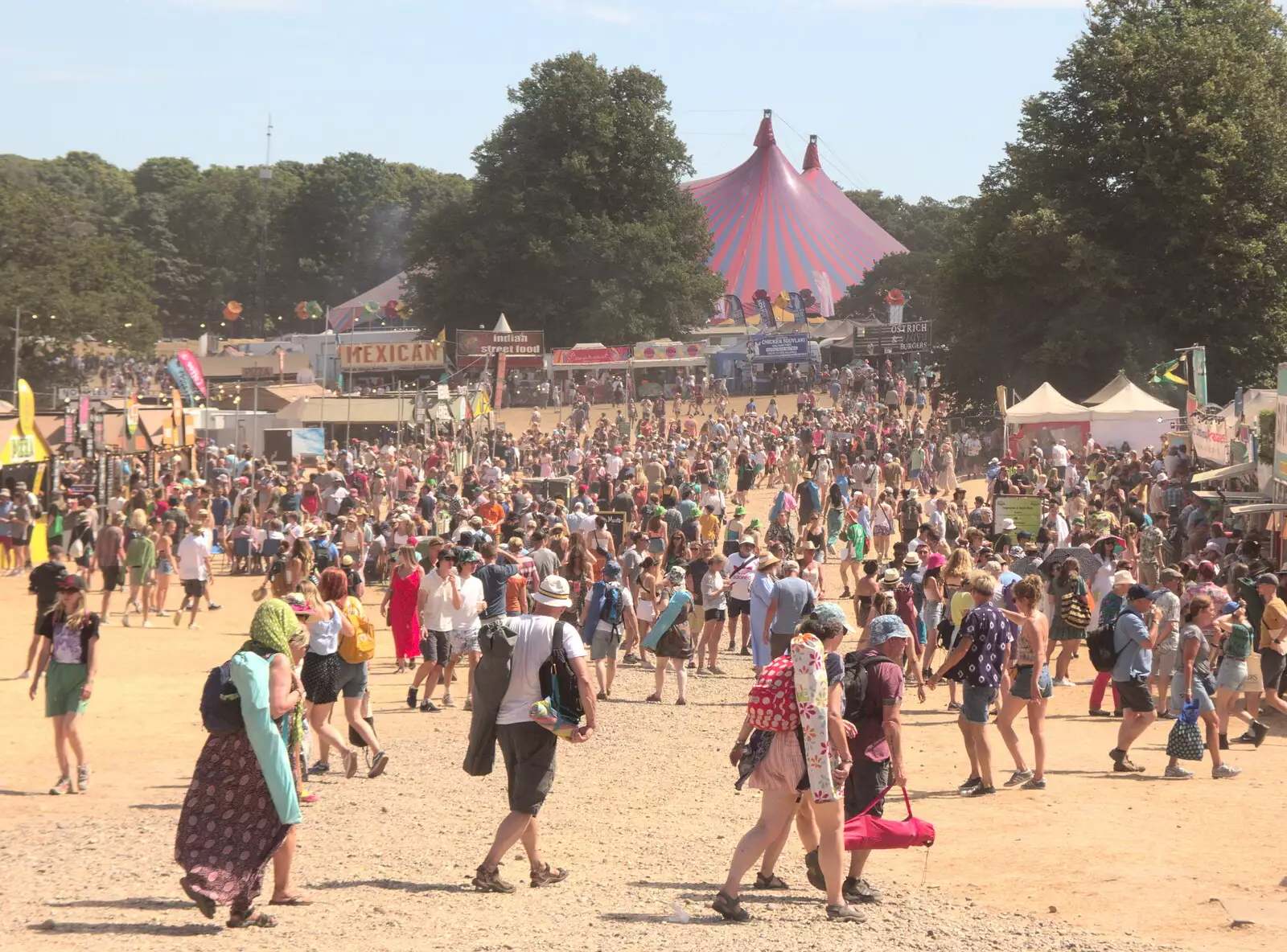 Crowds on the parched grass of Latitude, from A Day at Latitude, Henham Park, Suffolk - 24th July 2022