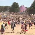 Crowds on the parched grass of Latitude, A Day at Latitude, Henham Park, Suffolk - 24th July 2022