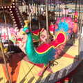 A Day at Latitude, Henham Park, Suffolk - 24th July 2022, A brightly-coloured bird on the carousel