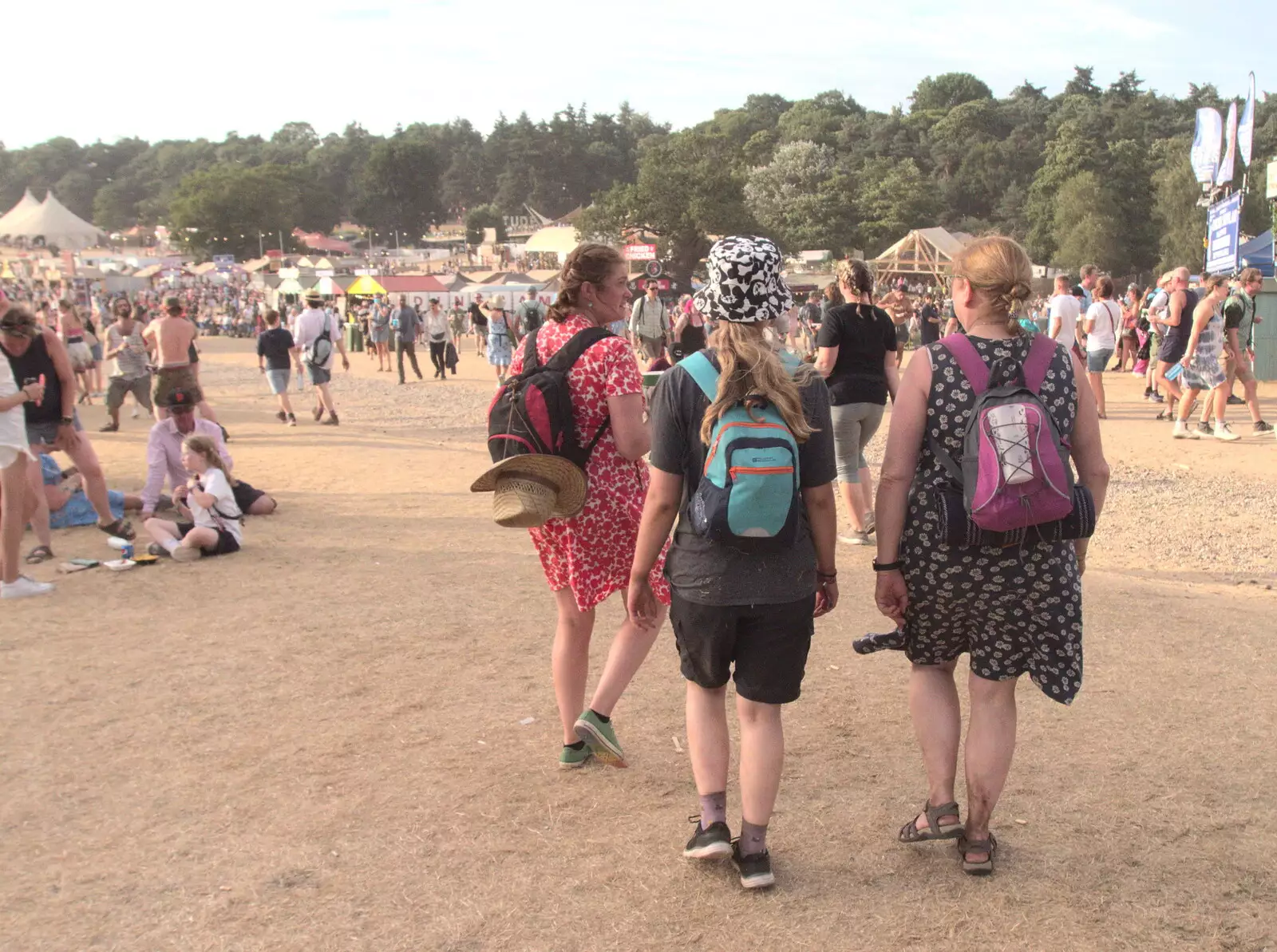 Isobel, Anna and Megan head off, from A Day at Latitude, Henham Park, Suffolk - 24th July 2022