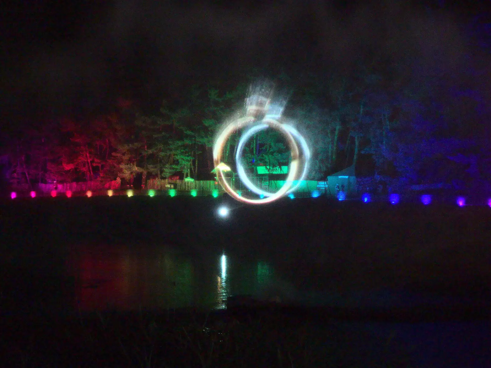 A floating projection over the lake, from A Day at Latitude, Henham Park, Suffolk - 24th July 2022