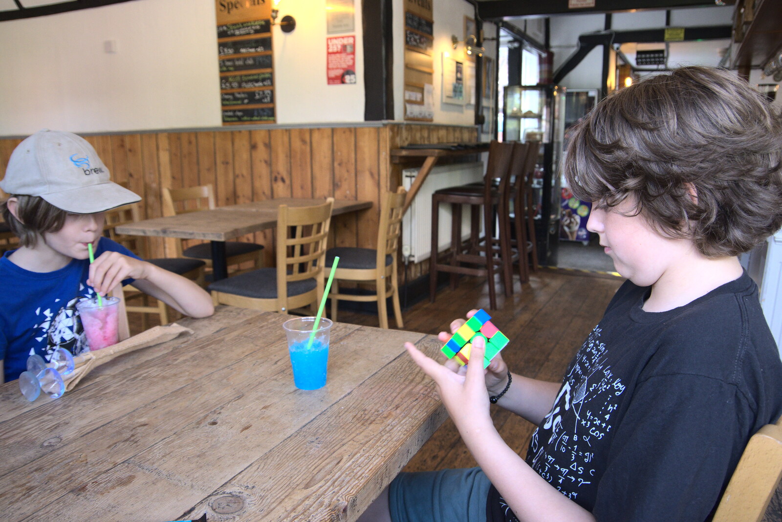 A Trip to Framlingham, Suffolk - 28th July 2022: Fred's on the Rubik's cube again
