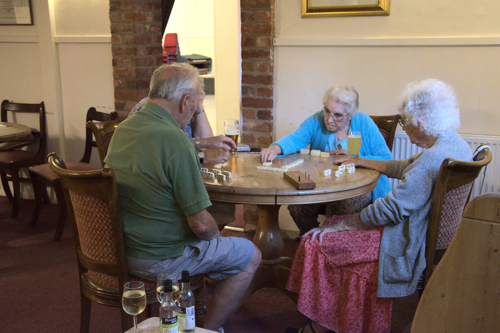 A Trip to Framlingham, Suffolk - 28th July 2022: A game of dominoes occurs