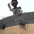 The Eye Piggy Tail Trail and Ipswich Dereliction, Suffolk - 29th July 2022, The Giles fly-swat statue on the public bogs