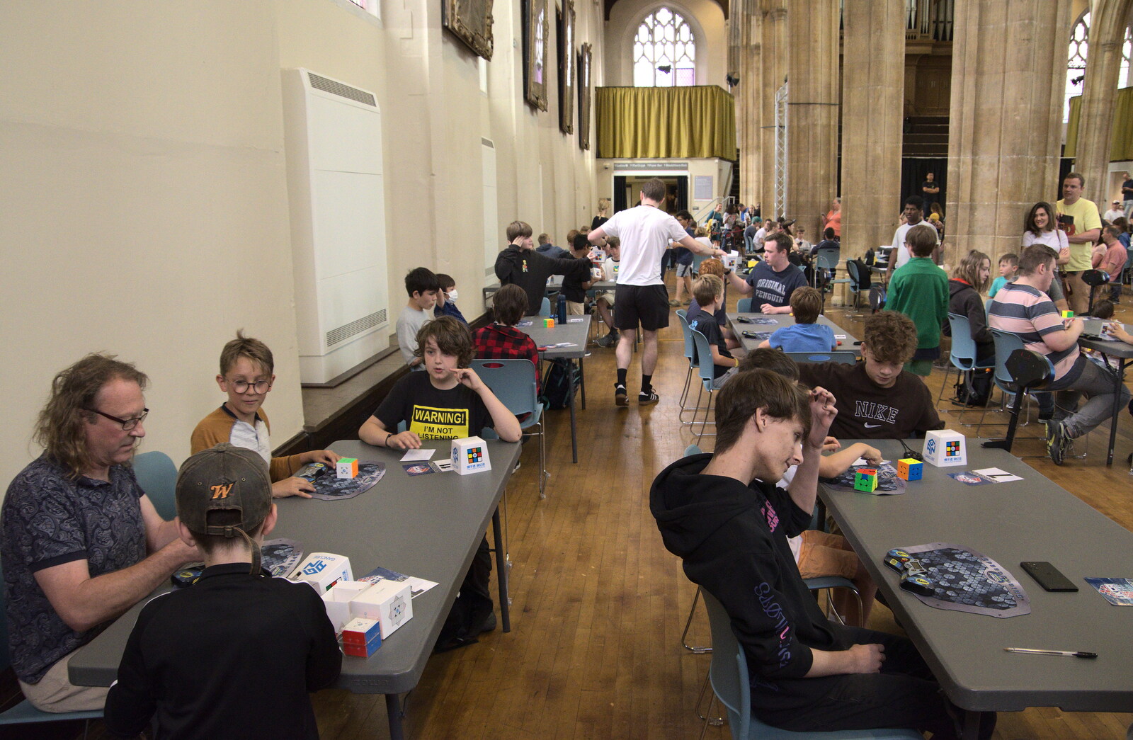 The World Cube Association Rubik's Competition, St. Andrew's Hall, Norwich - 31st July 2022: 3x3 competition action
