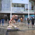 A giraffe-patterned dino outside Chantry Place, The World Cube Association Rubik's Competition, St. Andrew's Hall, Norwich - 31st July 2022