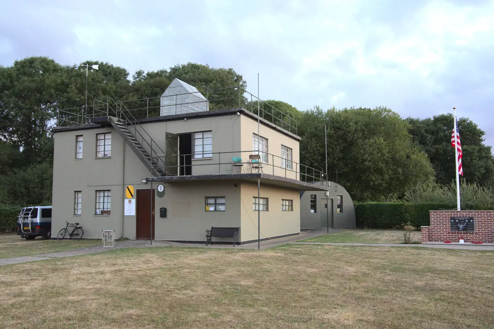 the former USAAF Seething control tower, from Little Red Kings at Fly High Festival, Seething Airfield, Norfolk - 5th August 2022