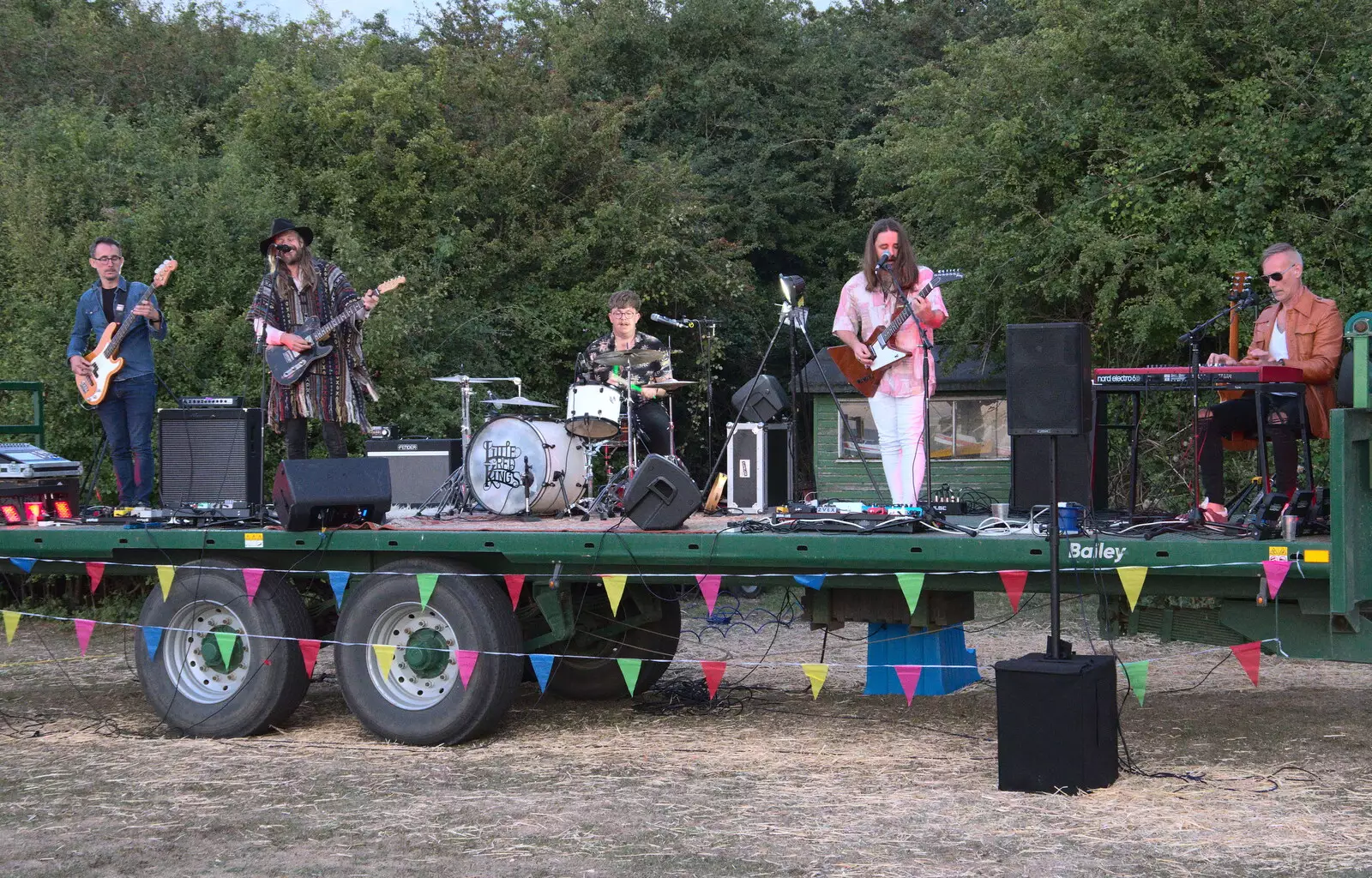 Little Red Kings return for their second set, from Little Red Kings at Fly High Festival, Seething Airfield, Norfolk - 5th August 2022