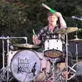 Drumming action, Little Red Kings at Fly High Festival, Seething Airfield, Norfolk - 5th August 2022