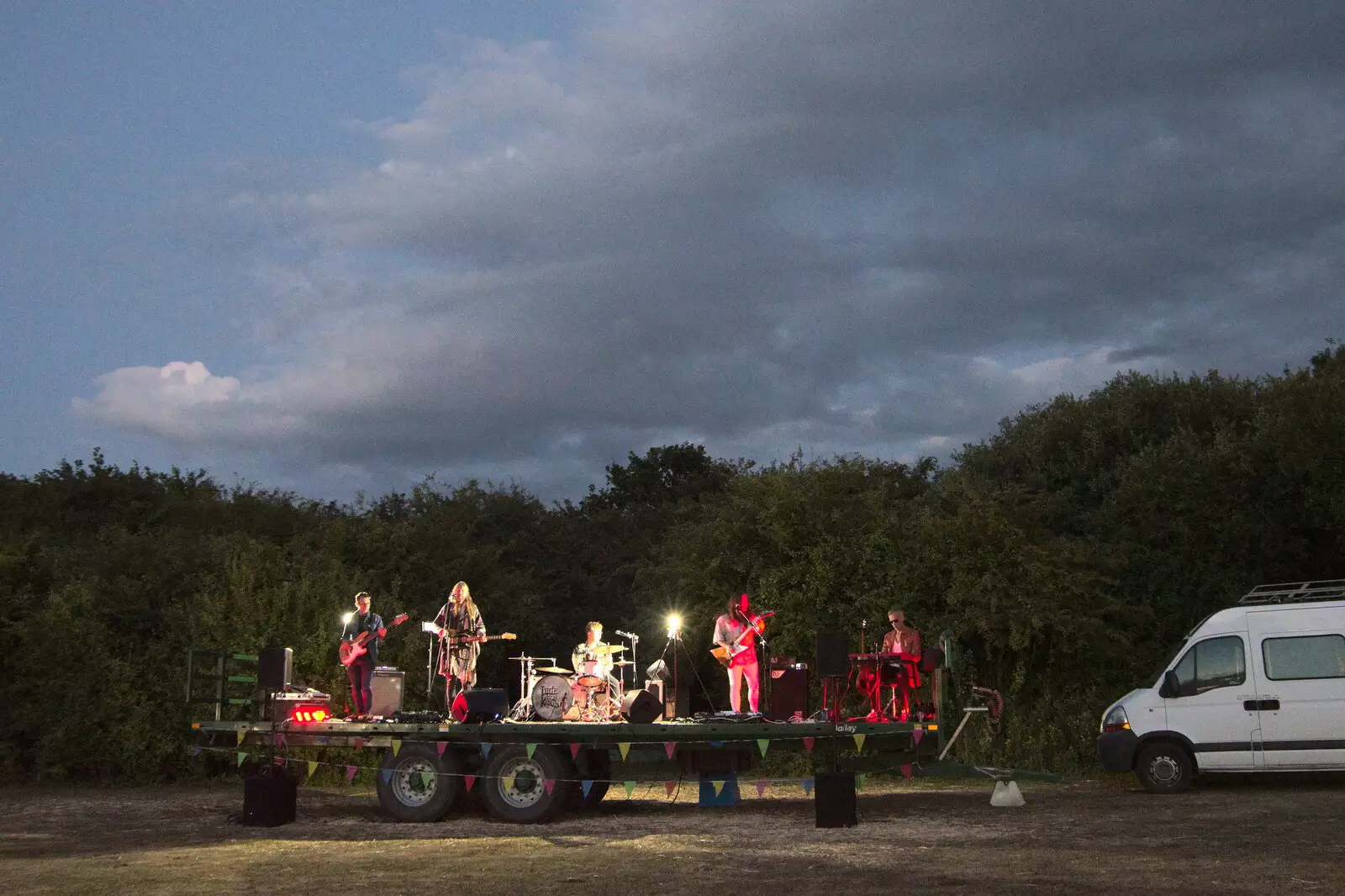 Playing in a field to no-one, from Little Red Kings at Fly High Festival, Seething Airfield, Norfolk - 5th August 2022