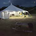 A marquee is an oasis of light in the field, Little Red Kings at Fly High Festival, Seething Airfield, Norfolk - 5th August 2022