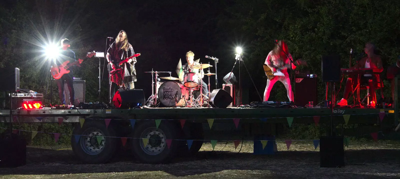 Little Red Kings: the whole band, from Little Red Kings at Fly High Festival, Seething Airfield, Norfolk - 5th August 2022