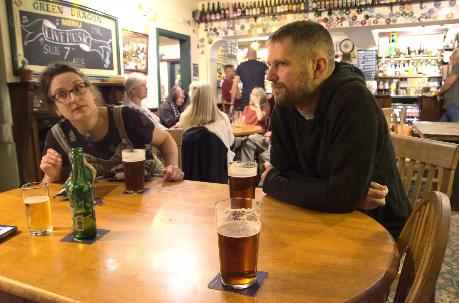 Pints of Chaucer all round, from Little Red Kings at Fly High Festival, Seething Airfield, Norfolk - 5th August 2022