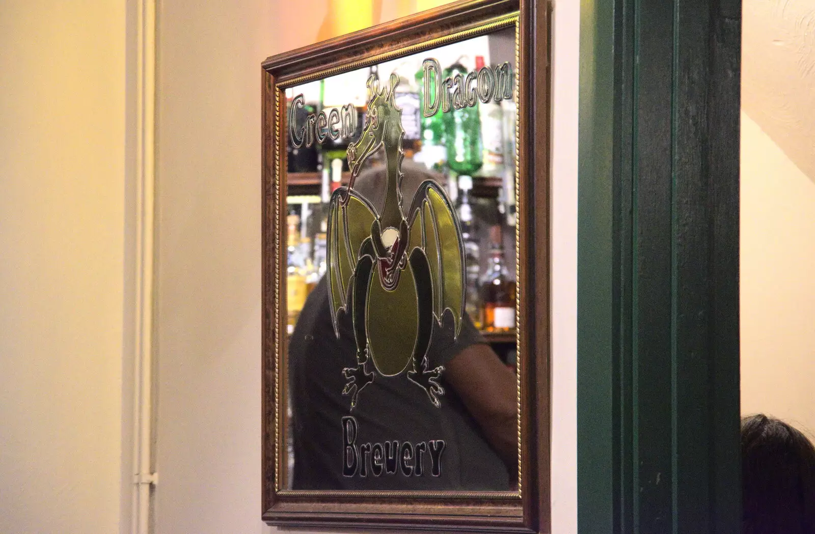 A custom mirror with a green dragon on it, from Little Red Kings at Fly High Festival, Seething Airfield, Norfolk - 5th August 2022