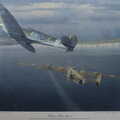 A painting of a Spitfire escorting a B24 Liberator, A Trip to Old Buckenham Airfield, Norfolk - 6th August 2022