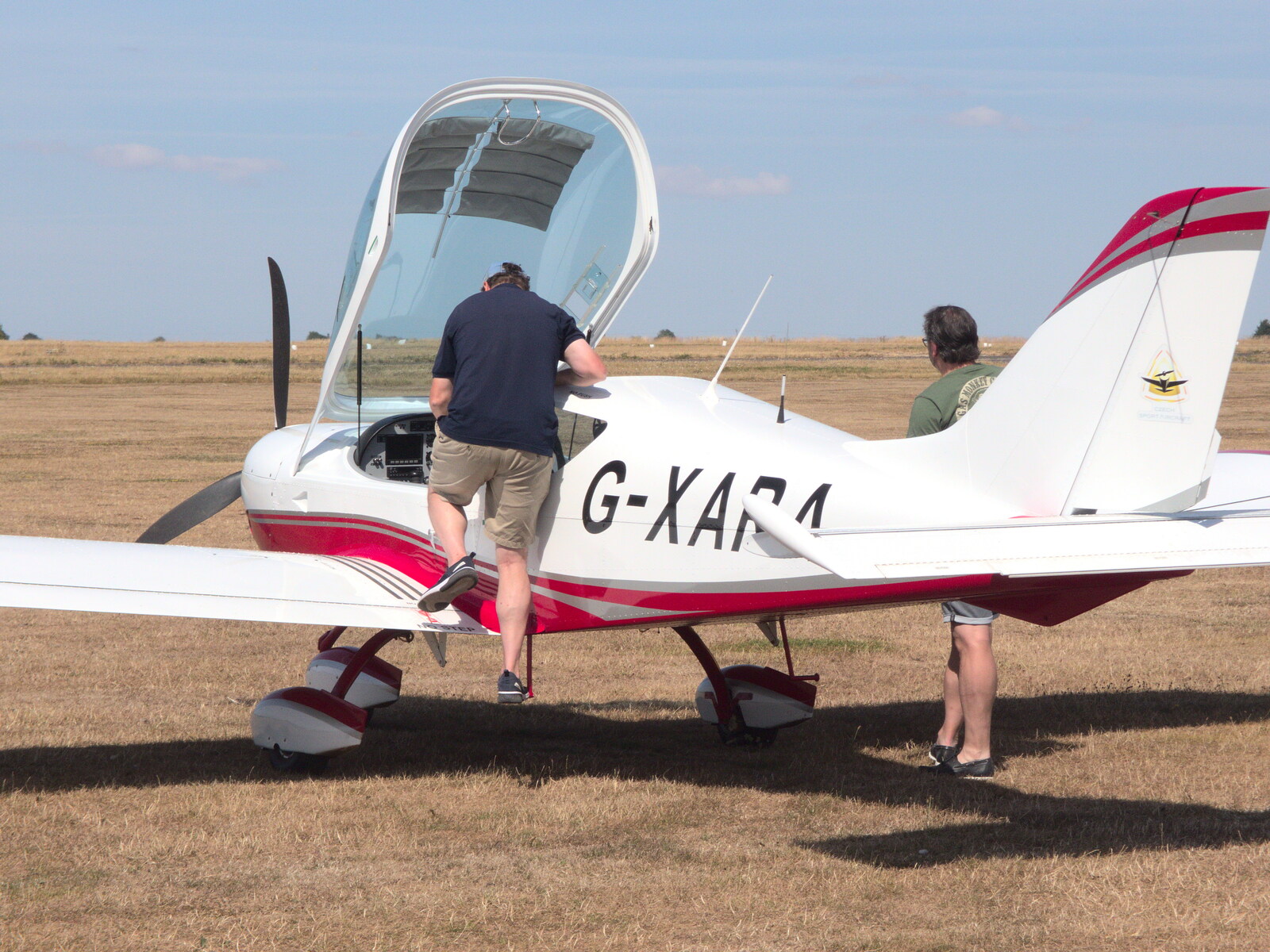 Some dude heads off in a sports plane from A Trip to Old Buckenham Airfield, Norfolk - 6th August 2022