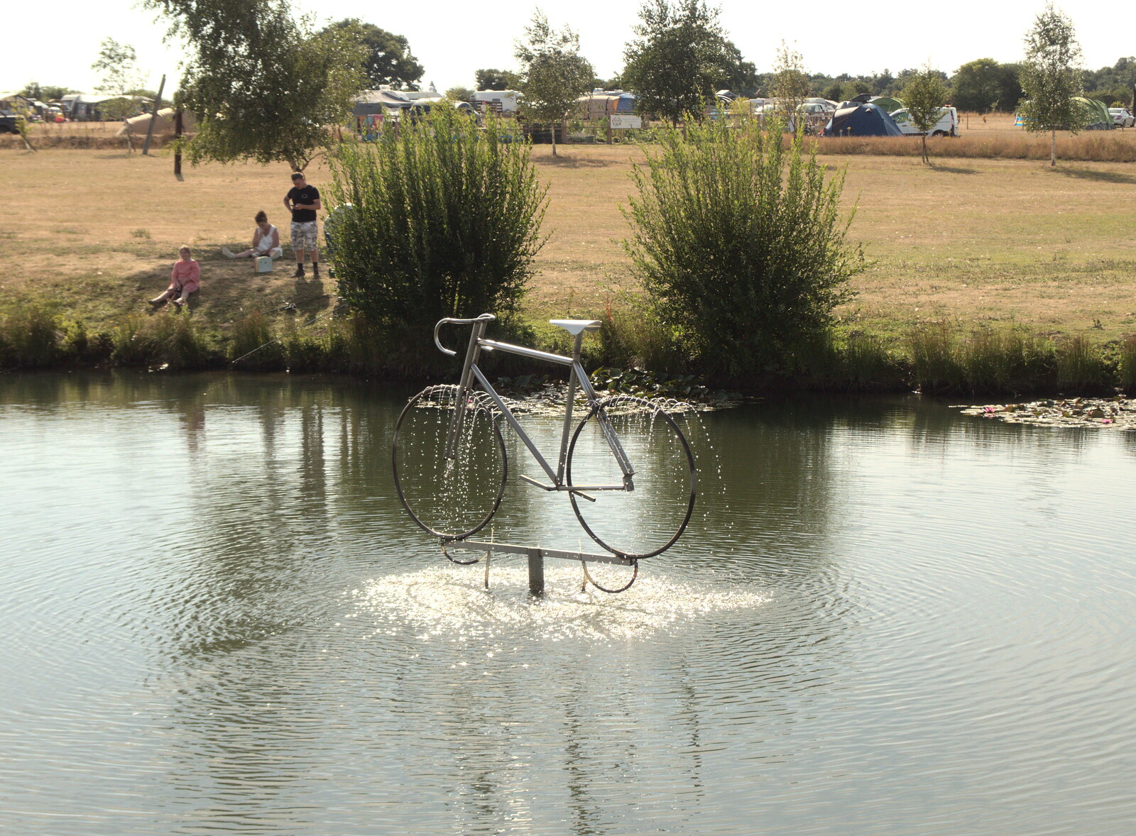 The campsite's café has a cool bicycle fountain from A Trip to Old Buckenham Airfield, Norfolk - 6th August 2022
