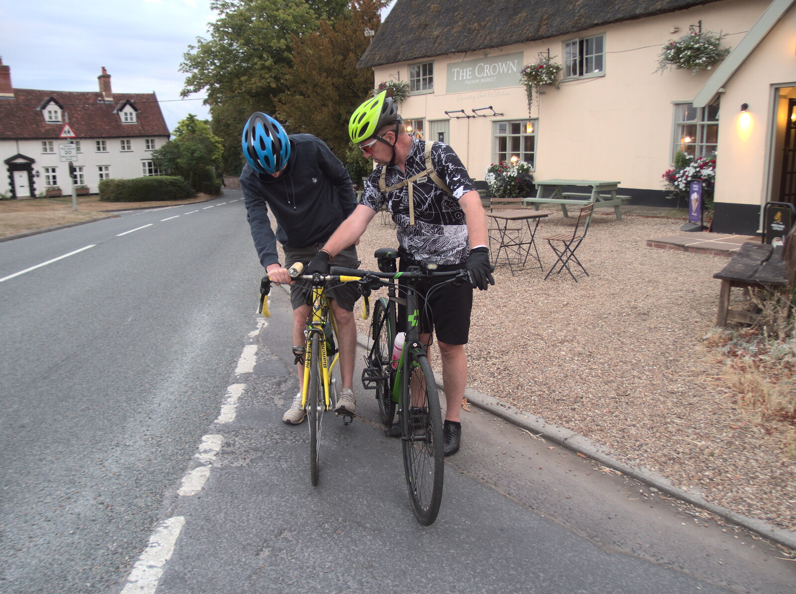The Boy Phil's bike needs some adjustment from The BSCC at Pulham and Marc's Birthday at Ampersand Tap, Diss, Norfolk - 6th August 2022