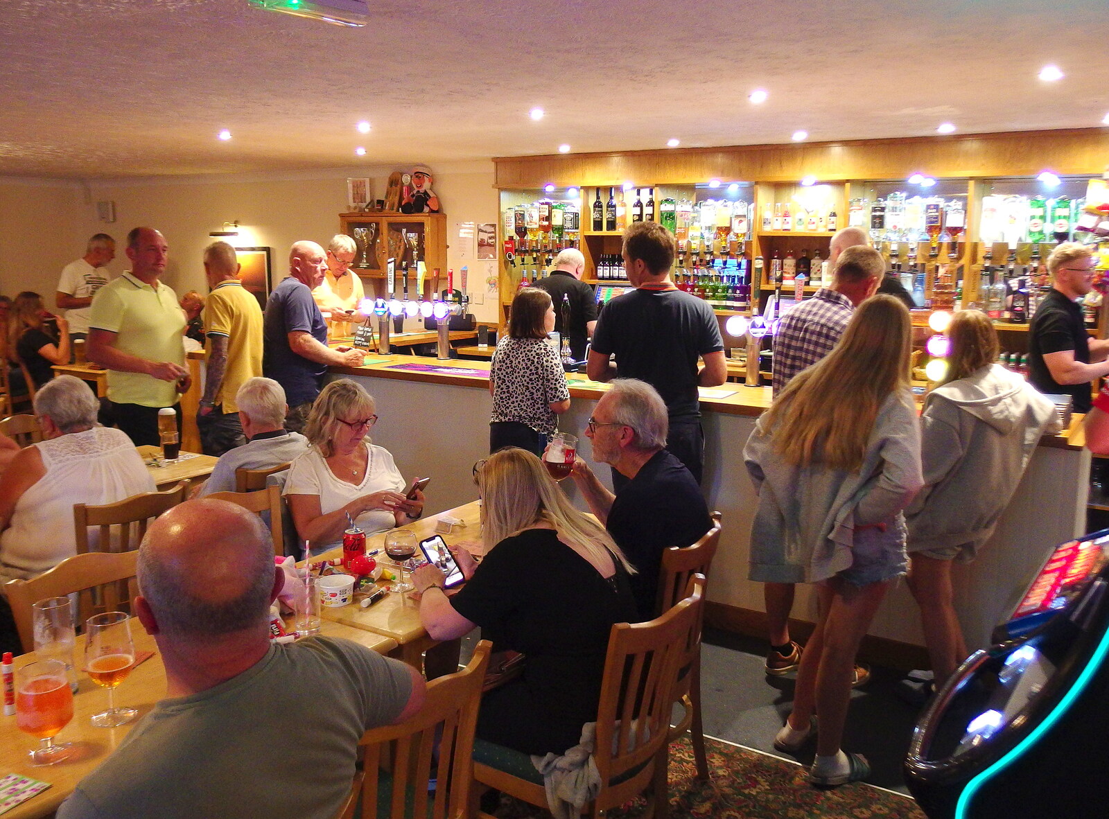 The clubhouse bar is busy from Camping at Forest Park, Cromer, Norfolk - 12th August 2022