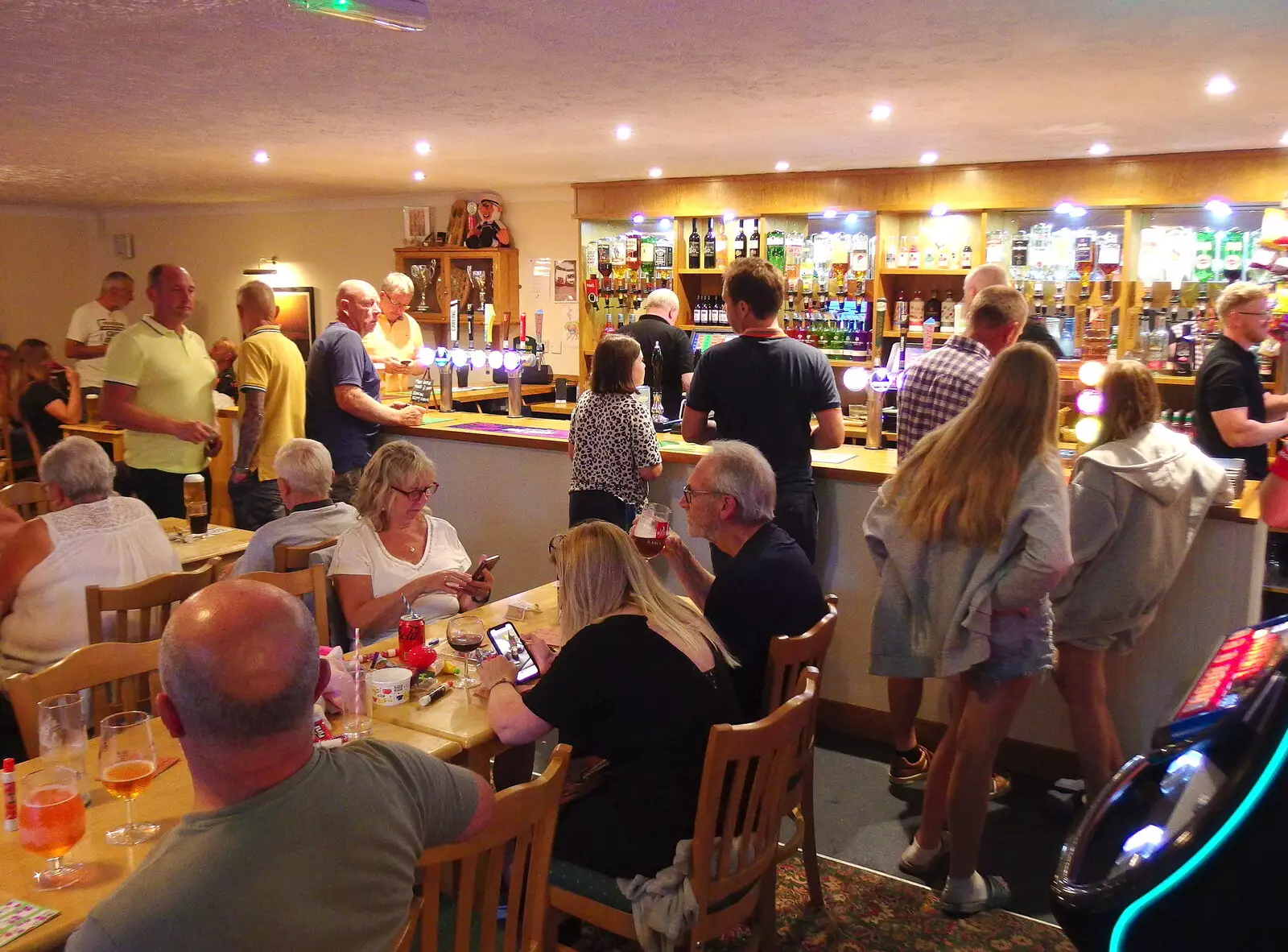 The clubhouse bar is busy, from Camping at Forest Park, Cromer, Norfolk - 12th August 2022