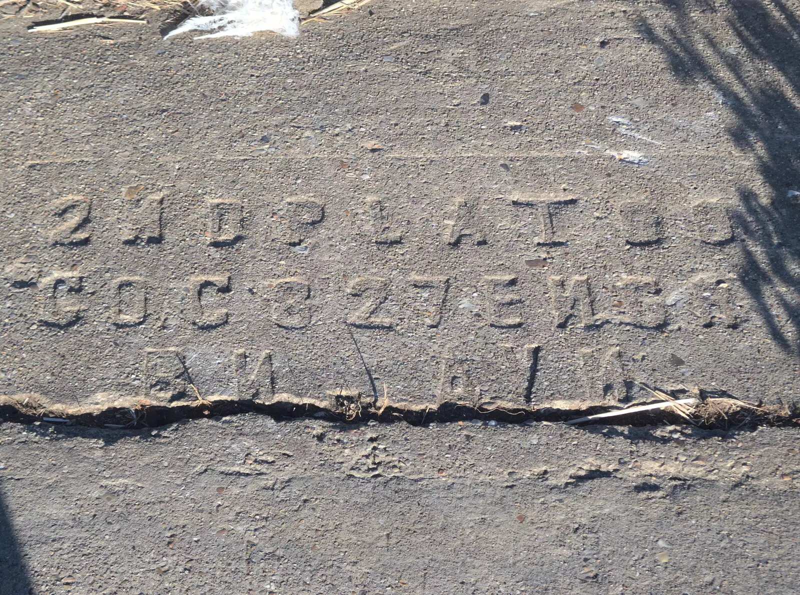 2nd Platoon 827th Engineers written in concrete, from Camping at Forest Park, Cromer, Norfolk - 12th August 2022