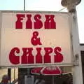 A classic 1970s fish and chips sign in East Runton, Camping at Forest Park, Cromer, Norfolk - 12th August 2022