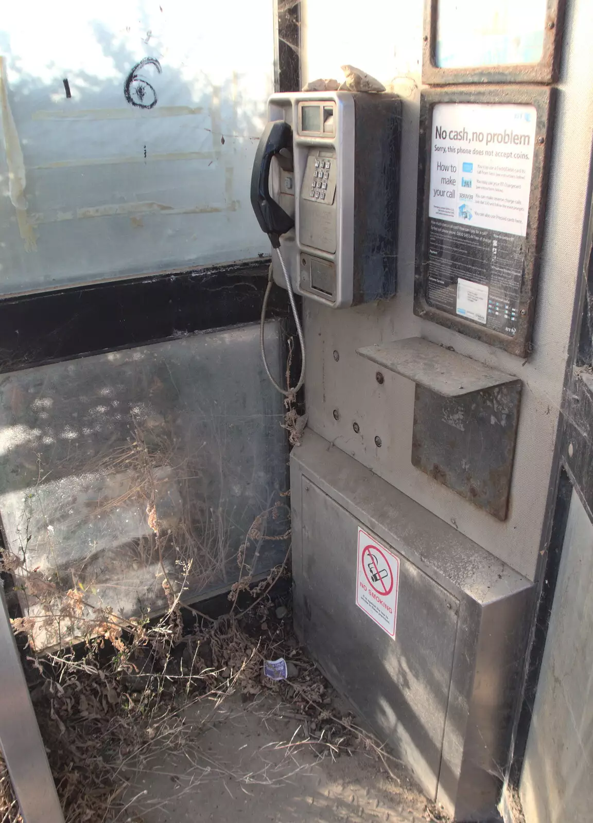 There's a phonebox with an actual phone still in it, from Camping at Forest Park, Cromer, Norfolk - 12th August 2022