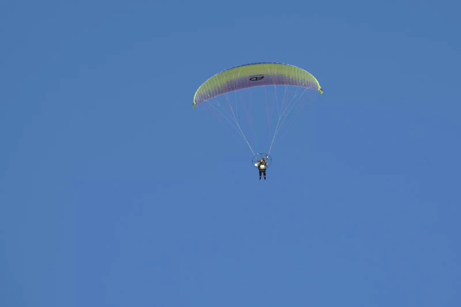 A paraglider floats overhead, from Camping at Forest Park, Cromer, Norfolk - 12th August 2022