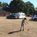 Camping at Forest Park, Cromer, Norfolk - 12th August 2022, Harry tries out a diablo