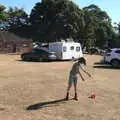 Harry tries out a diablo, Camping at Forest Park, Cromer, Norfolk - 12th August 2022