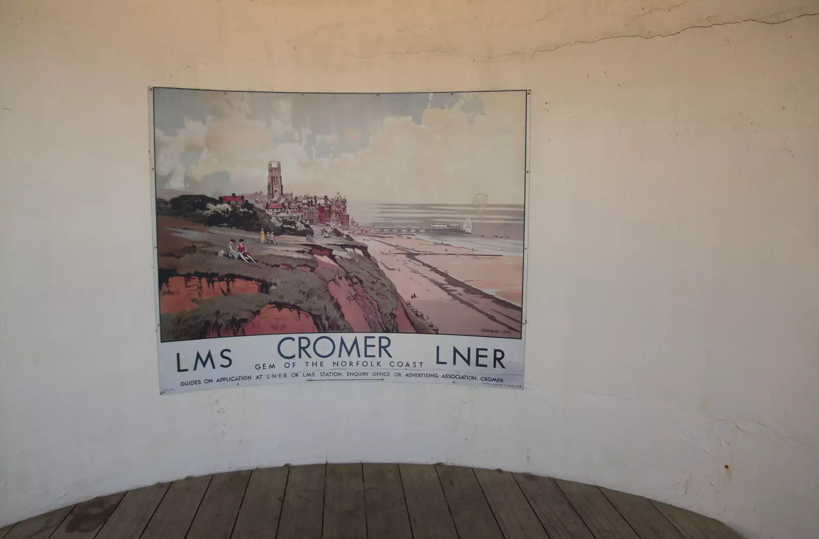 There's a nice old railway poster in a shelter, from Camping at Forest Park, Cromer, Norfolk - 12th August 2022