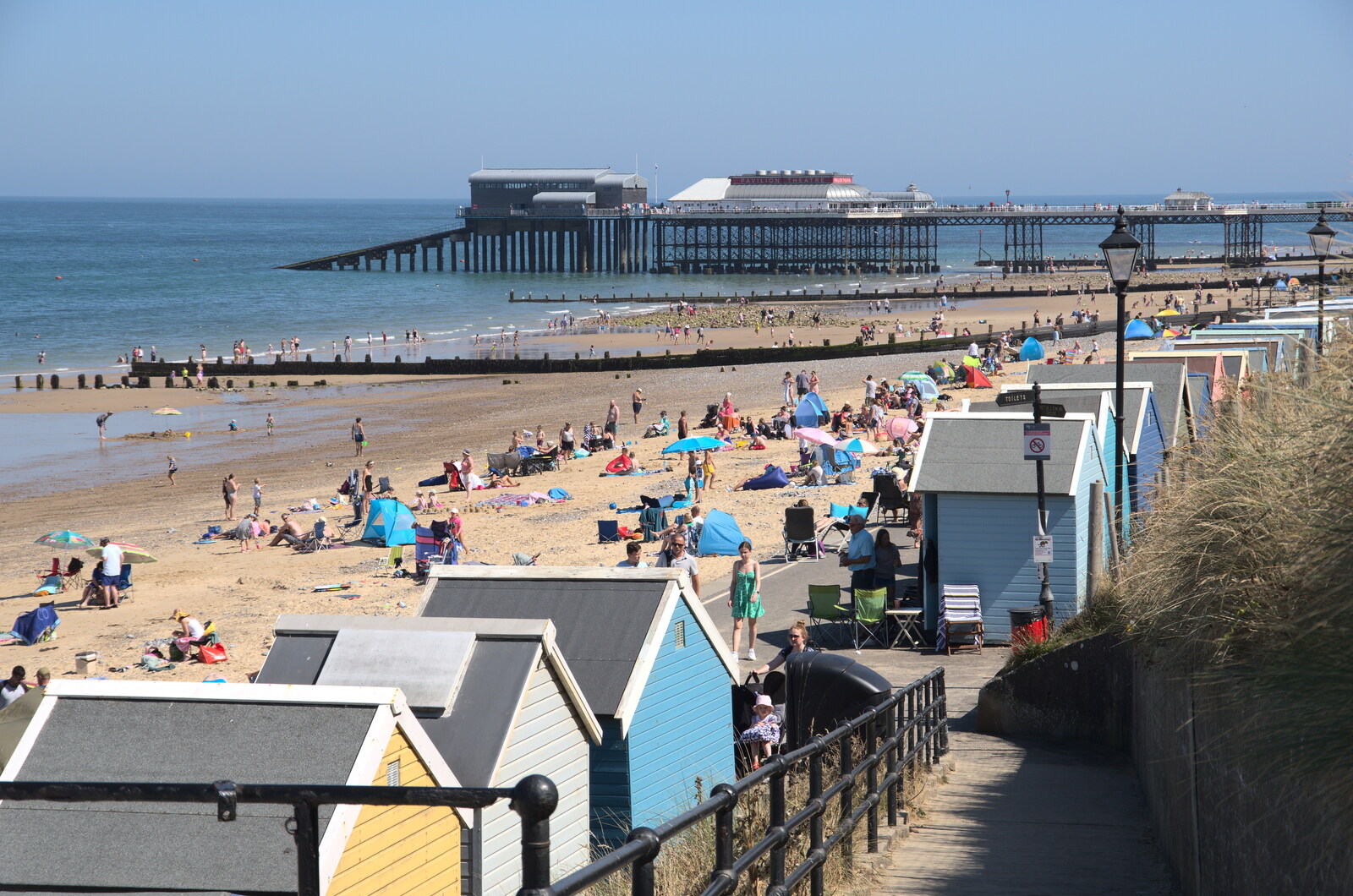 Cromer pier in the distance from Camping at Forest Park, Cromer, Norfolk - 12th August 2022
