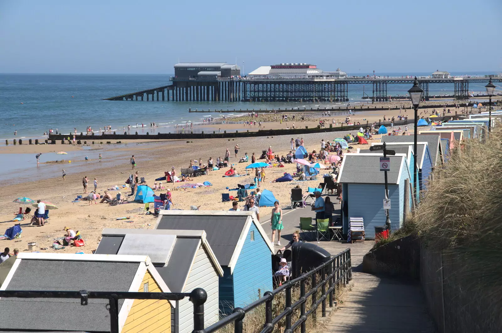 Cromer pier in the distance, from Camping at Forest Park, Cromer, Norfolk - 12th August 2022