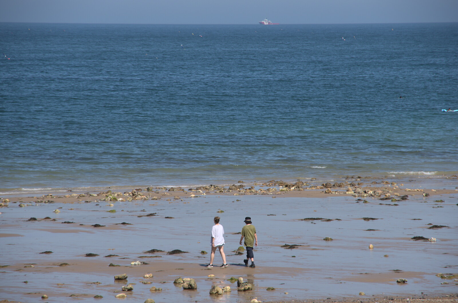Soph and Fred head out to sea from Camping at Forest Park, Cromer, Norfolk - 12th August 2022