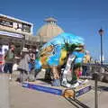 A painted woolly mammoth statue, Camping at Forest Park, Cromer, Norfolk - 12th August 2022