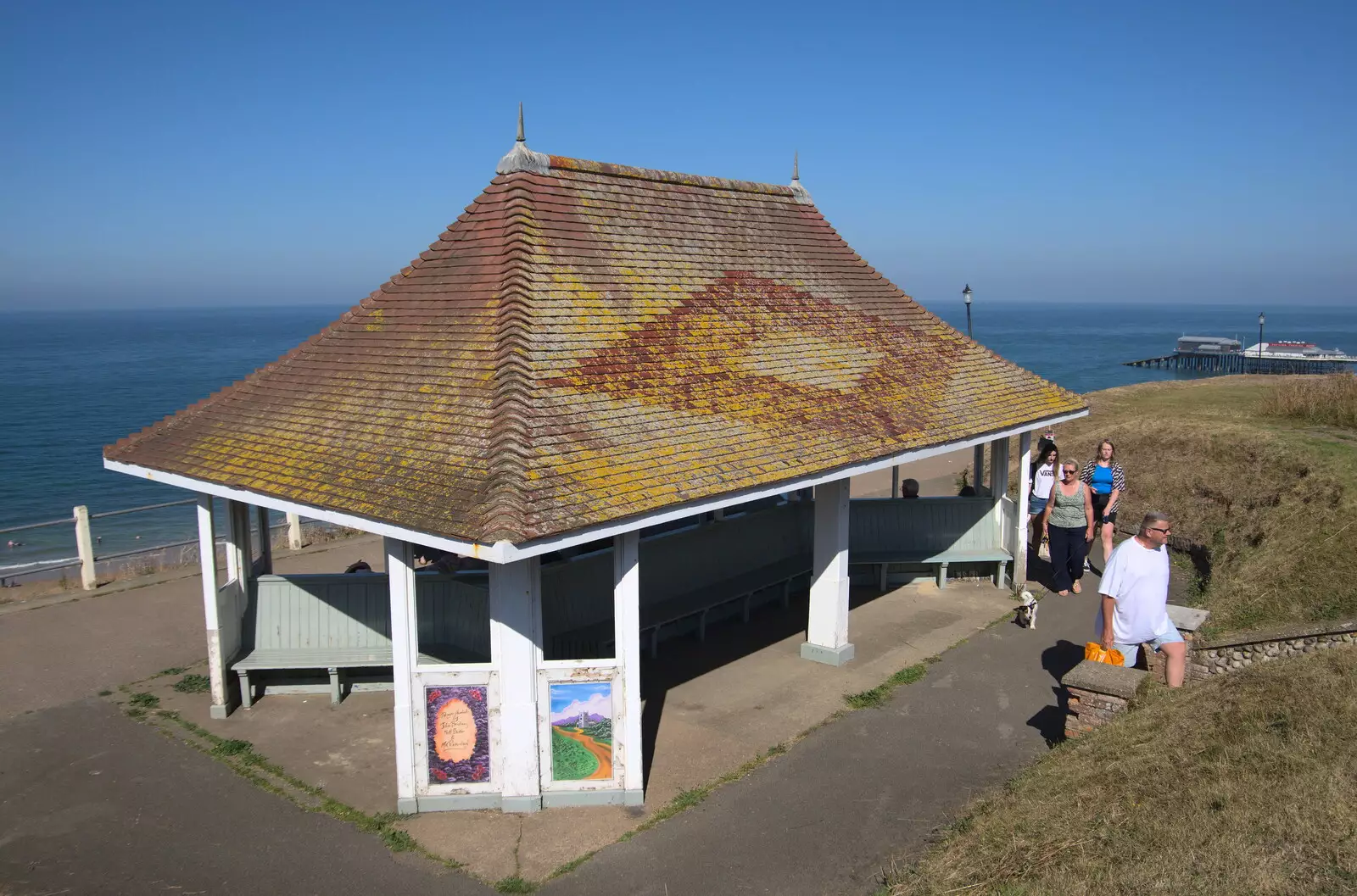 A cliff-top shelter, from Camping at Forest Park, Cromer, Norfolk - 12th August 2022